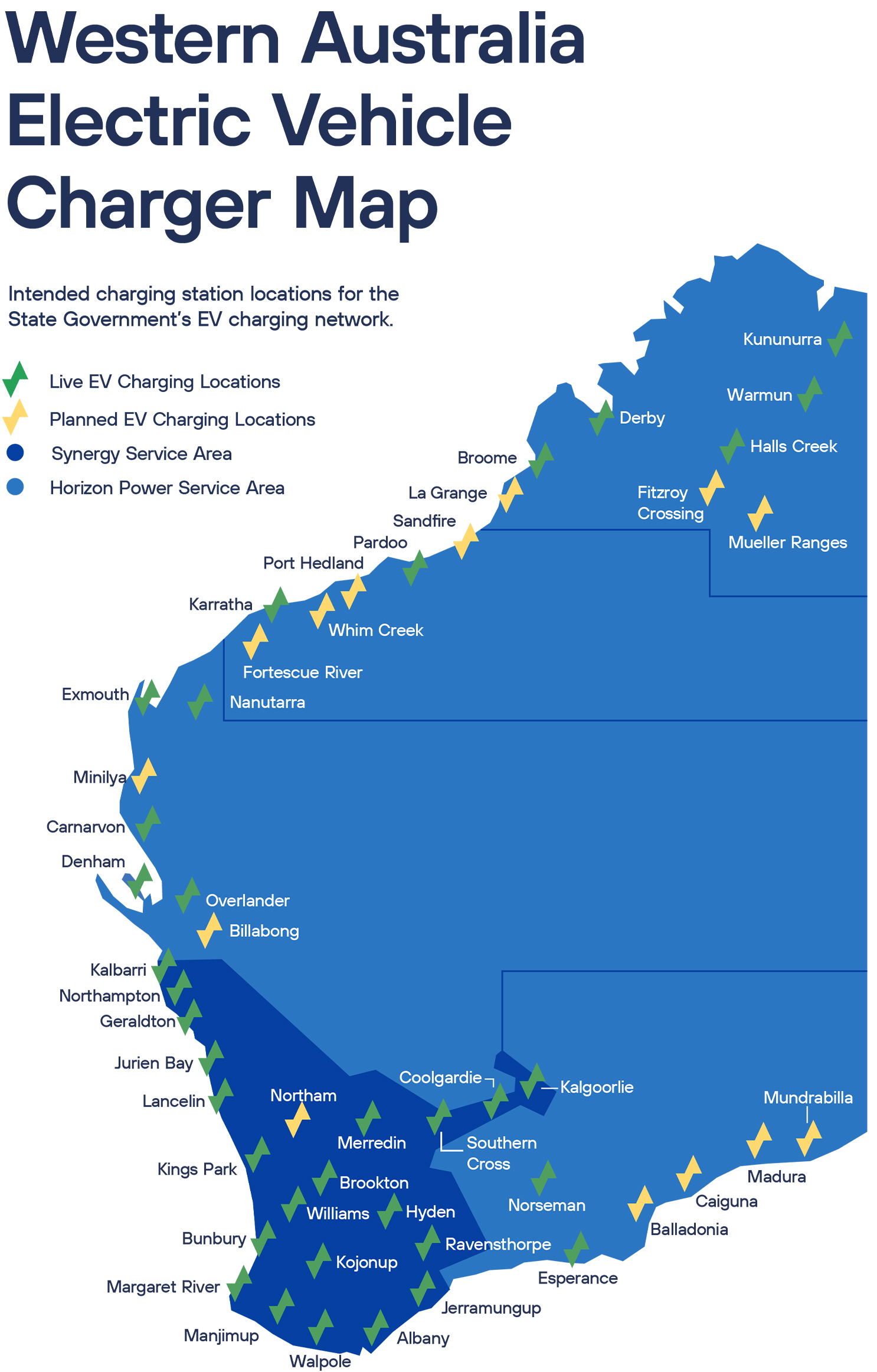 WA EV Network map