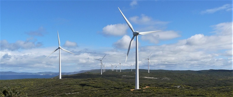 Wind turbines at a wind farm